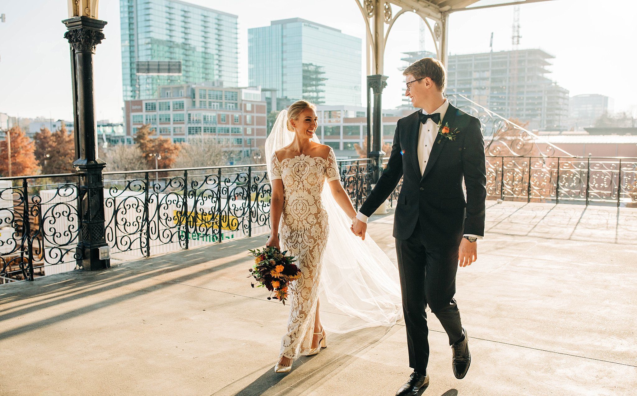 married couple portraits at nashville union station hotel wedding