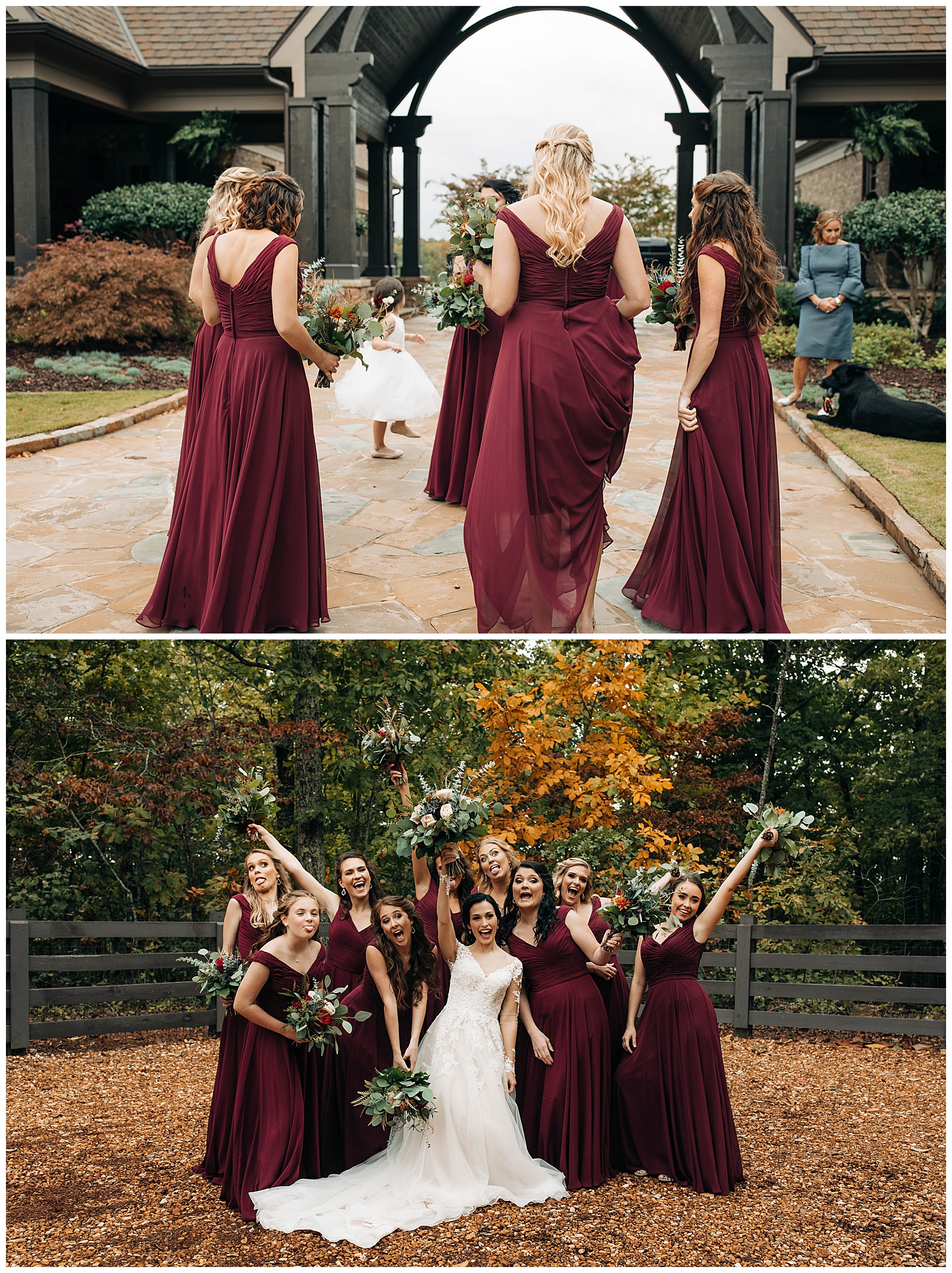 bridesmaid photos getting ready private residence wedding