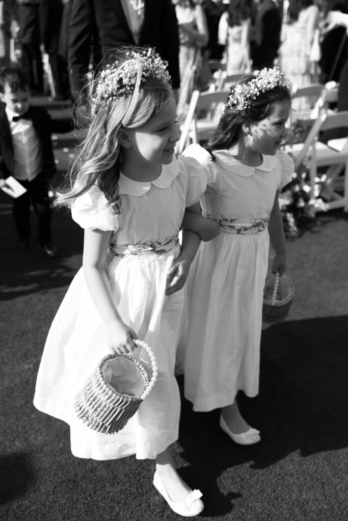 flower girls leave ceremony